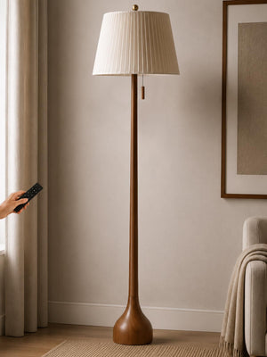 65" Mid Century Real Wood Floor Lamp with Remote