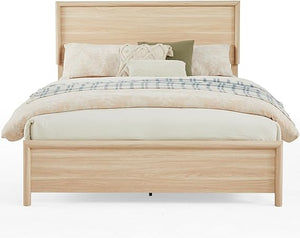 Queen Platform Bed Frame with Headboard and Wood Slat Support