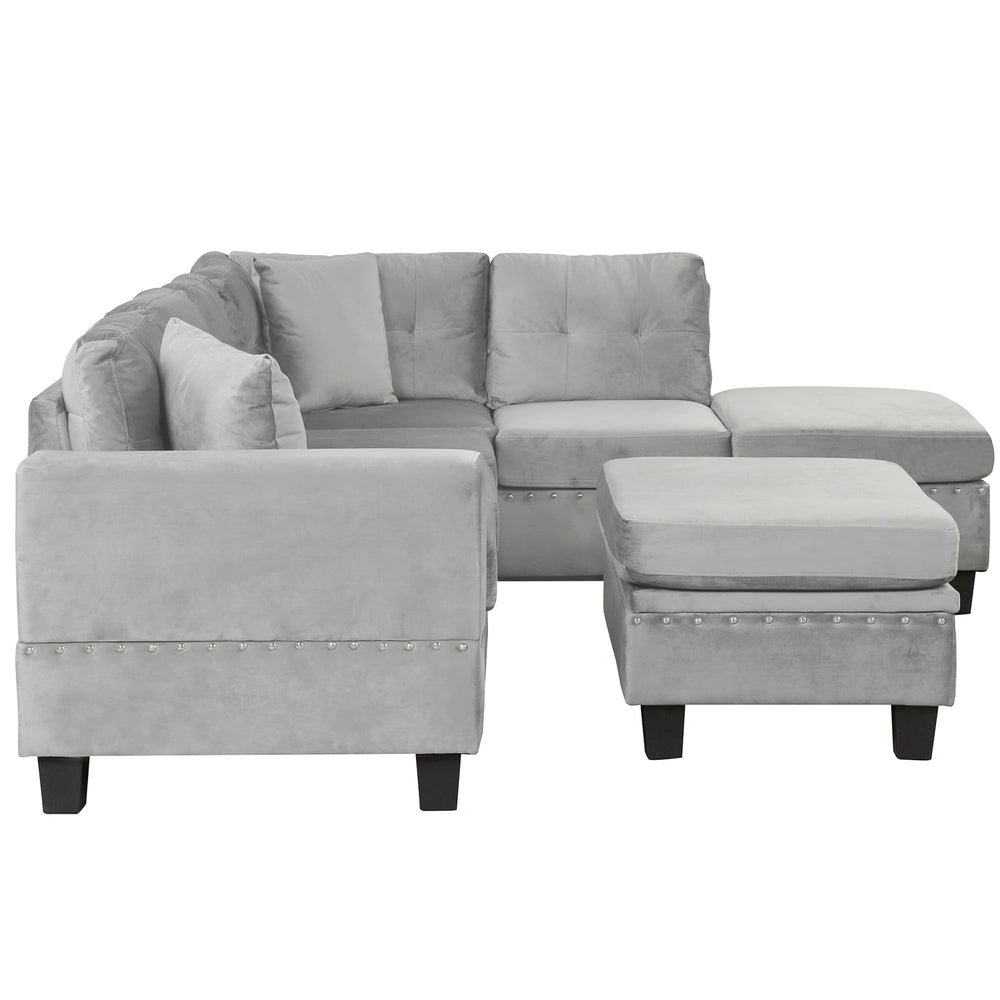 L-Shaped Sectional Sofa with Storage Ottoman & Reversible Chaise