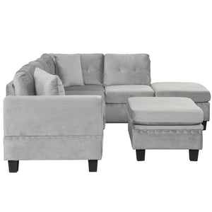 L-Shaped Sectional Sofa with Storage Ottoman & Reversible Chaise