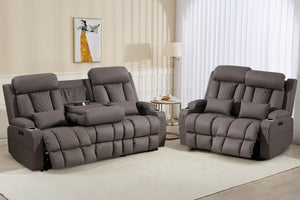 Zero Wall Hugger Power Reclining Sofa Set with Adjustable Headrest