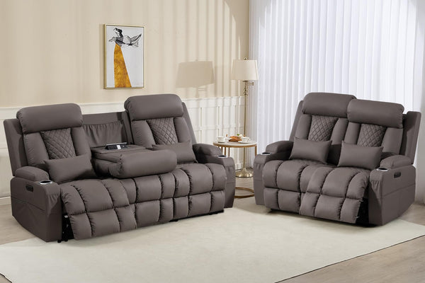Zero Wall Hugger Power Reclining Sofa Set with Adjustable Headrest