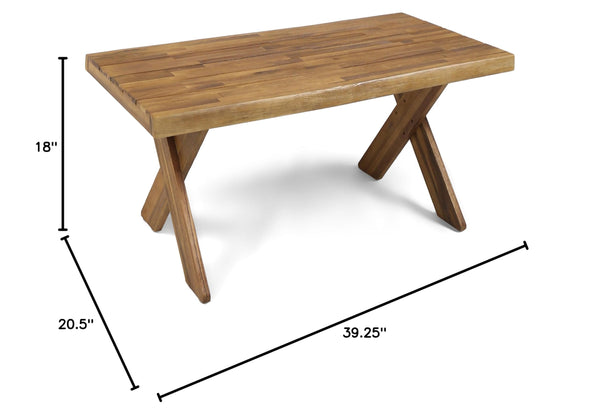 Outdoor Acacia Wood Coffee Table – Sandblast Teak Finish