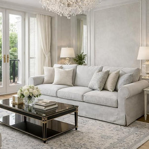 3-Seater Sofa with Removable Slipcover & High Back Support