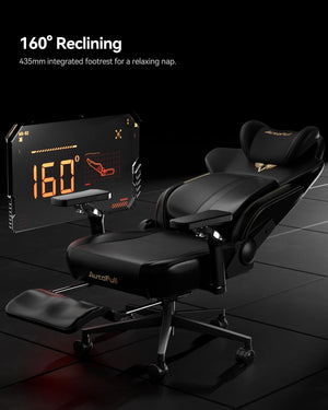 Ergonomic Gaming Chair with Lumbar Support, Massage & Heated Seat