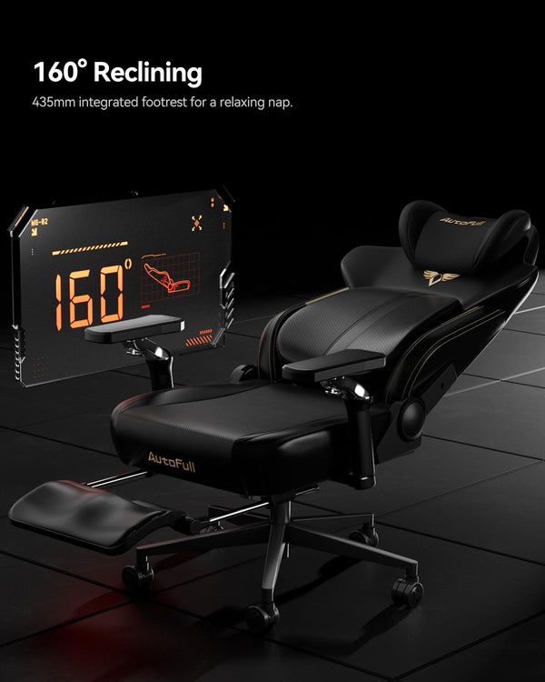 Ergonomic Gaming Chair with Lumbar Support, Massage & Heated Seat