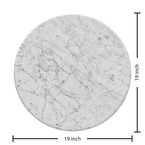 Marble Round End Table with Gold Metal Frame
