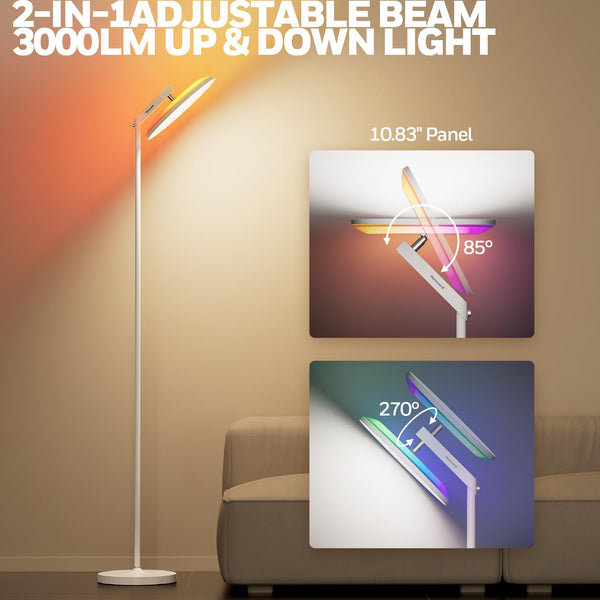LED Floor Lamp with Remote Control – 3000LM, 2700–5000K, RGB Modes