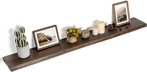 Live Edge Elm Wood Floating Wall Shelf 55 Inch