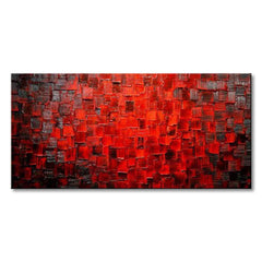 Red Abstract Canvas Wall Art – Framed Oil Painting