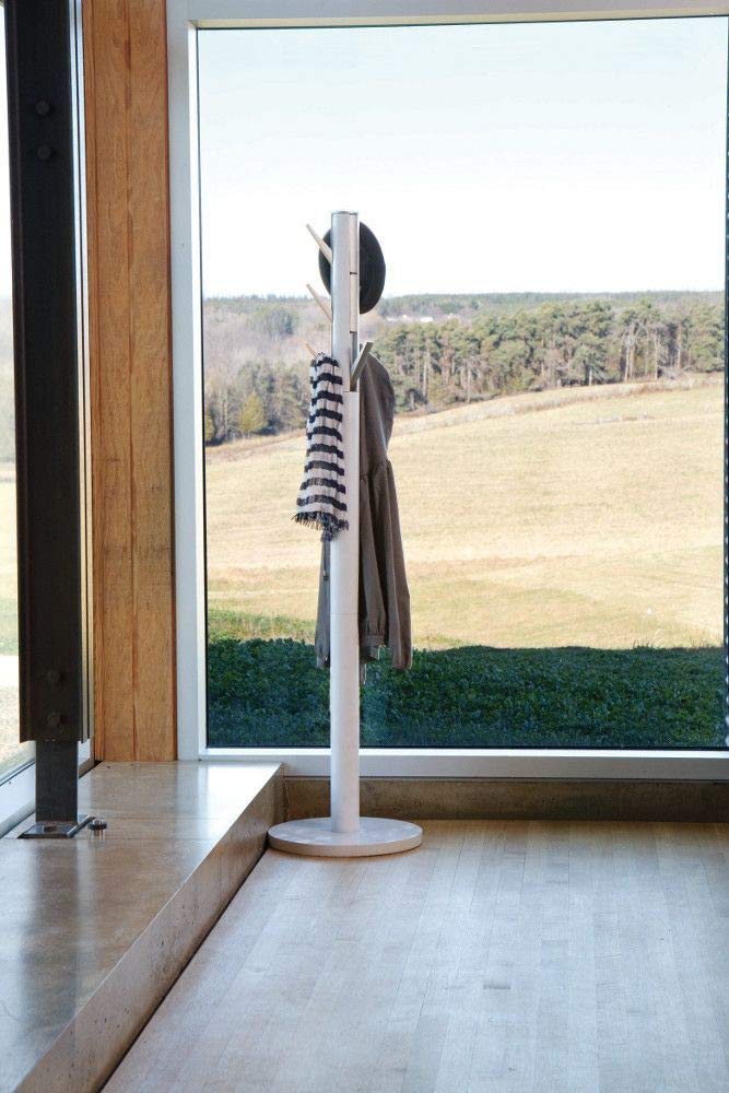 Freestanding Metal Coat Rack – White