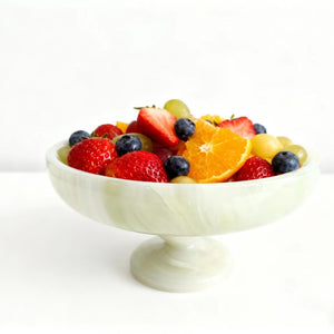 Jade Onyx Decorative Bowl with Raised Feet