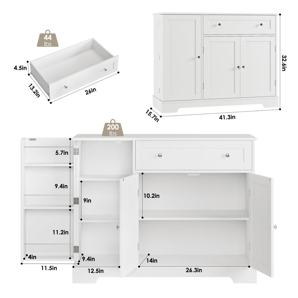 Buffet Cabinet with Storage & Adjustable Shelf