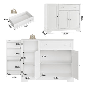 Buffet Cabinet with Storage & Adjustable Shelf