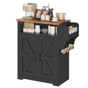 Coffee Bar Cabinet with Floating Shelf & Hooks