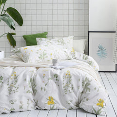 Botanical Comforter Set Queen – 100% Cotton Floral Bedding