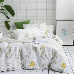 Botanical Comforter Set Queen – 100% Cotton Floral Bedding