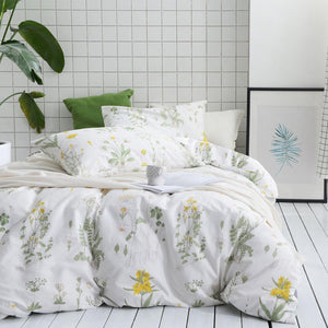 Botanical Comforter Set Queen – 100% Cotton Floral Bedding