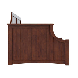 Twin Size Solid Wood Daybed with Curved Beadboard Back