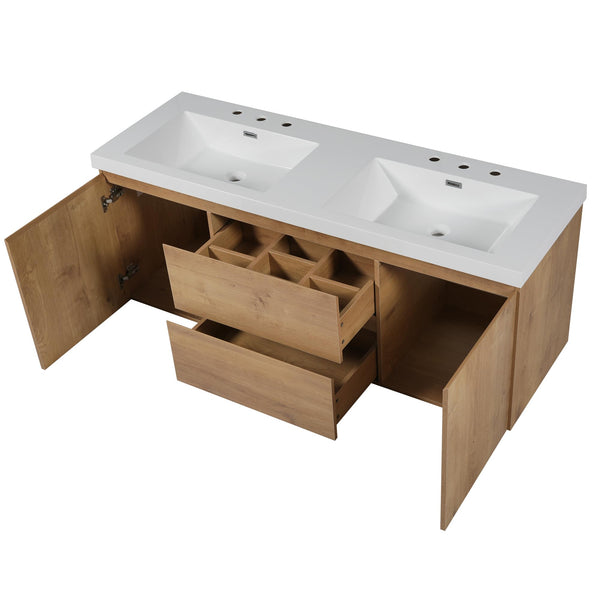60" Floating Double Sink Bathroom Vanity