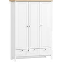 3-Door Armoire Wardrobe Closet with 2 Drawers and Hanging Rod