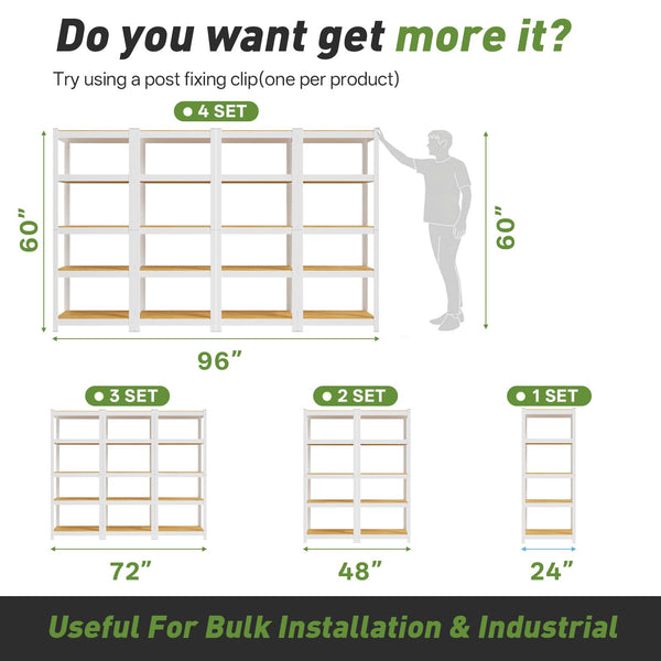 5-Tier Adjustable Metal Shelving Unit