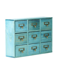 9-Drawer Wooden Desk Organizer Cabinet
