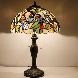 Tiffany Stained Glass Table Lamp – Double Birds
