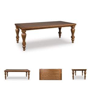 Traditional Dining Table with Turned Legs – Seats 8, Light Brown
