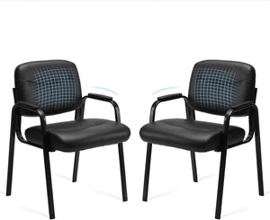 Leather Reception Chair with Padded Arms – No Wheels