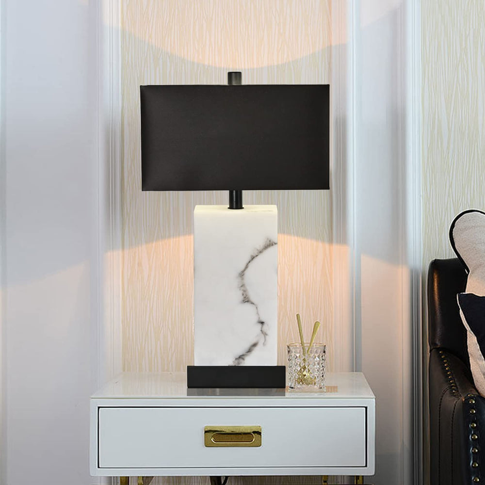 24" Black Touch Table Lamp Set of 2 with USB Ports & 3-Way Dimmable