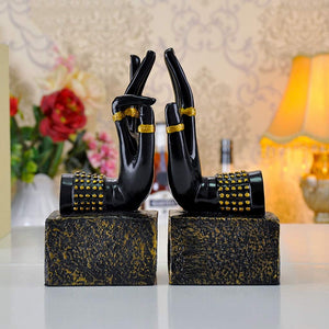Resin Bergamot Decorative Bookends – Black, Set of 2