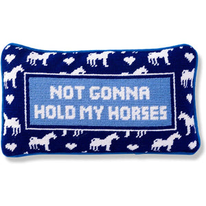 Needlepoint Throw Pillow – Hold My Horses