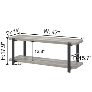 Entryway Shoe Storage Bench with Metal Frame – 47 Inch