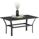 Outdoor Metal Patio Coffee Table with Slatted Top