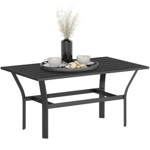 Outdoor Metal Patio Coffee Table with Slatted Top