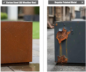 Corten Steel Rectangular Planter Box – Outdoor & Indoor Garden Planter