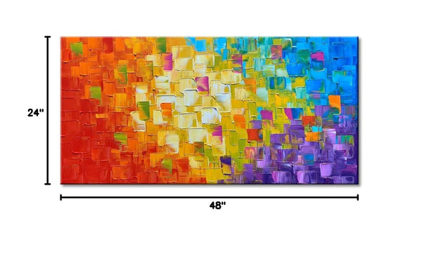 Abstract Canvas Wall Art – Hand Painted Oil Painting, Framed & Ready to Hang