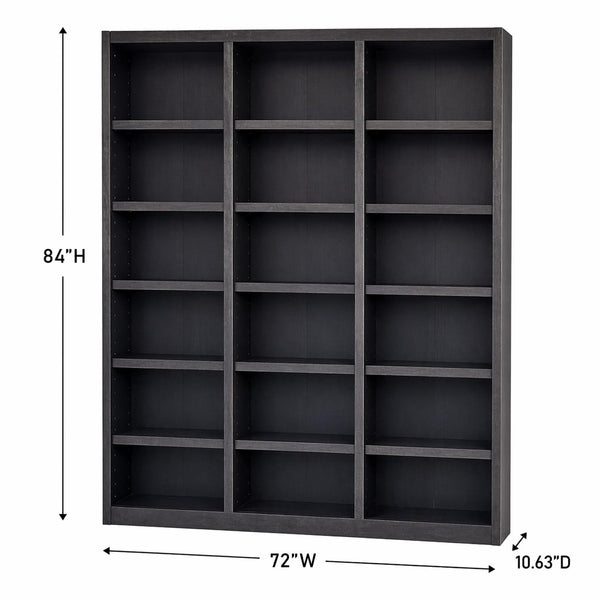84" Triple Wide Wood Bookcase – Espresso