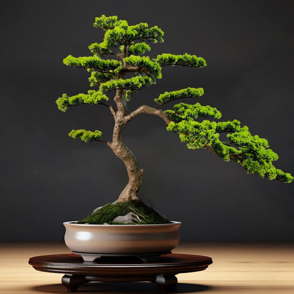 Artificial Bonsai Tree with Ceramic Pot — Indoor Faux Juniper Plant Decor