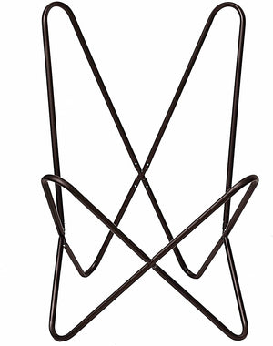 Genuine Leather Butterfly Chair with Folding Iron Frame