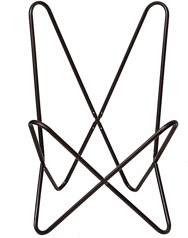 Genuine Leather Butterfly Chair with Folding Iron Frame