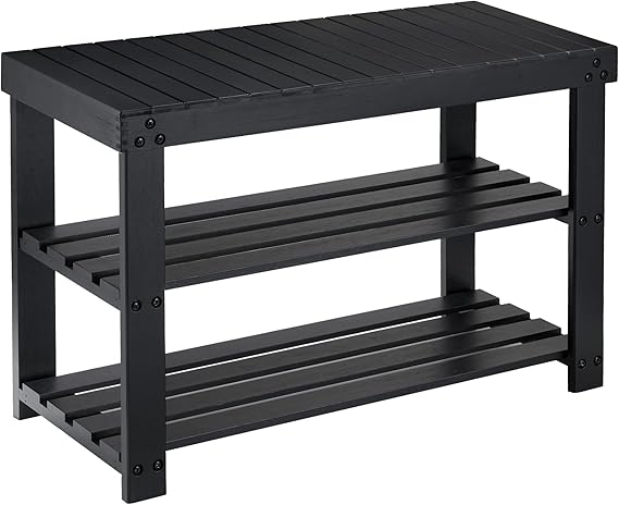 3-Tier Bamboo Shoe Rack Bench with Storage