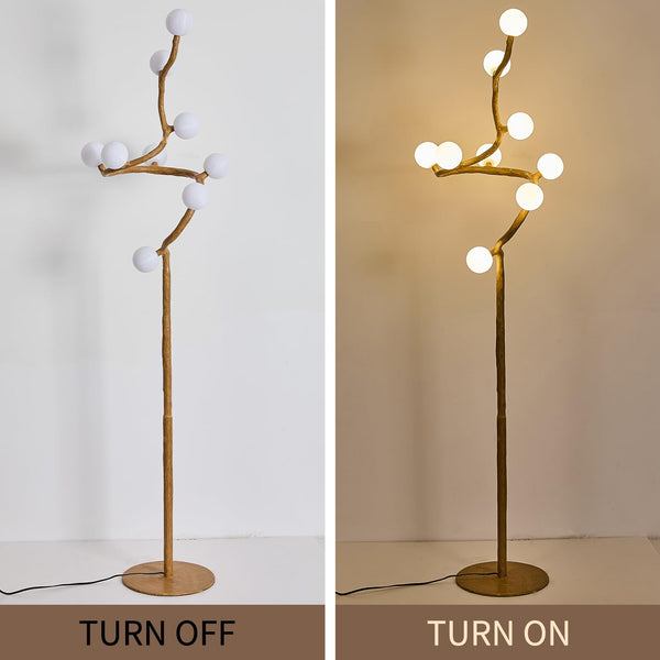 Multi-Head Tree Floor Lamp with 3D Printed Shades