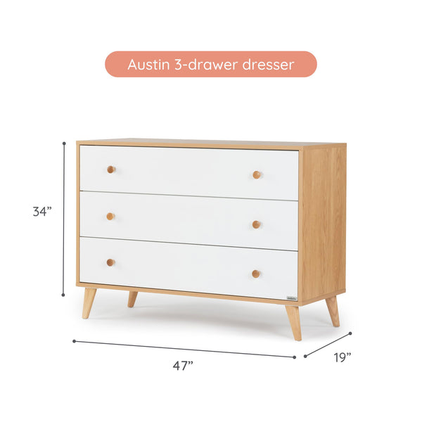 3-Drawer Kids Dresser with Anti-Tip Safety & Ball-Bearing Glides