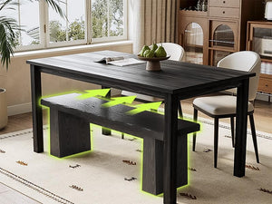 47-Inch Wooden Entryway Bench with Wavy Edge Design