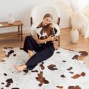Genuine Cowhide Area Rug 6x7 ft – Natural Leather Floor Rug