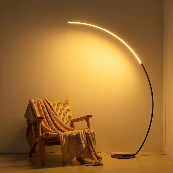 Arc Floor Lamp with Remote Control – Dimmable LED Standing Lamp