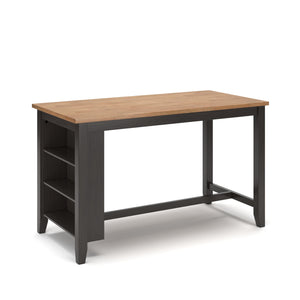 Counter Height Dining Table with Storage Shelves