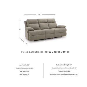 Reclining Sofa with Drop-Down Table & USB Charging